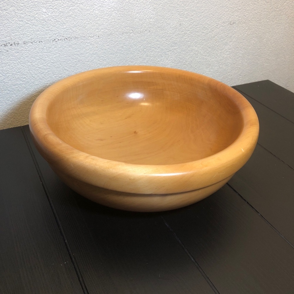 Manzoni Pietro Vietri Woodware Wooden Bowl HandMade 13.25X4.5 in Made In Italy